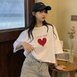 เสื้อครอปไซส์ใหญ่ เอวลอยสำหรับผู้หญิง