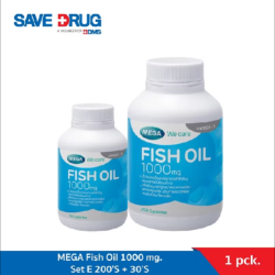 MEGA Fish Oil 1000 mg. Set E 200'S + แถมฟรี 30 เม็ด