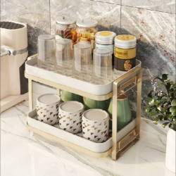 ชั้นวางถ้วยชามแบบ 2 ชั้น