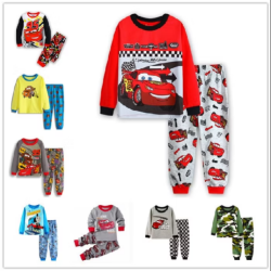 ชุดนอน ลายการ์ตูนรถยนต์ McQueen สําหรับเด็กผู้ชาย 2 ชิ้น